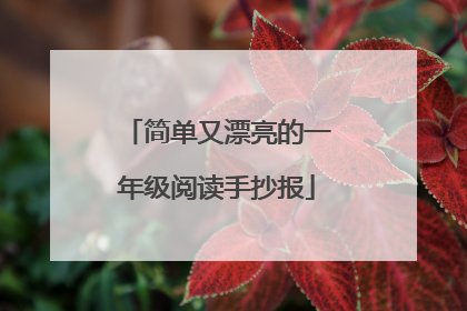 简单又漂亮的一年级阅读手抄报