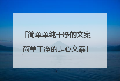 简单单纯干净的文案 简单干净的走心文案