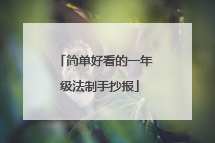 简单好看的一年级法制手抄报