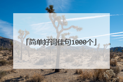 简单好词佳句1000个