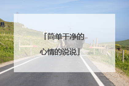 简单干净的心情的说说