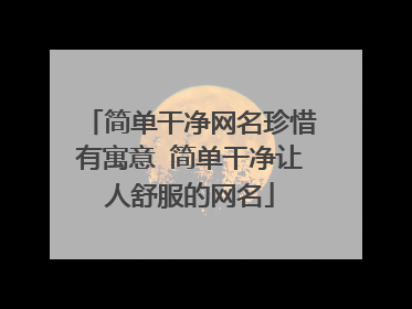 简单干净网名珍惜有寓意 简单干净让人舒服的网名