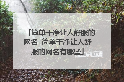 简单干净让人舒服的网名 简单干净让人舒服的网名有哪些
