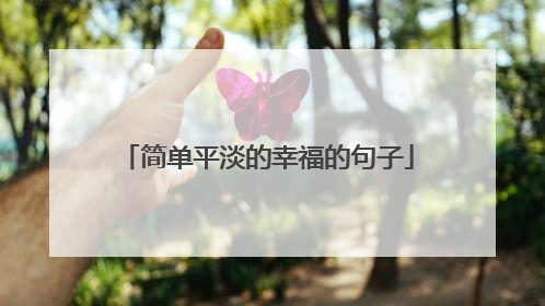 简单平淡的幸福的句子