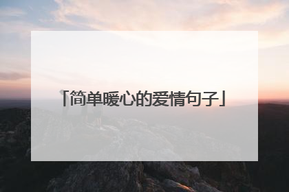 简单暖心的爱情句子