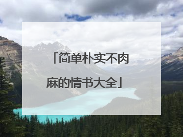 简单朴实不肉麻的情书大全