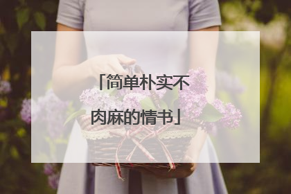 简单朴实不肉麻的情书