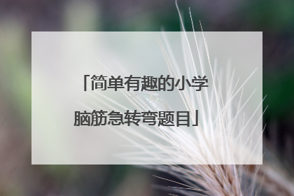 简单有趣的小学脑筋急转弯题目