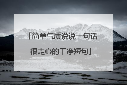 简单气质说说一句话 很走心的干净短句