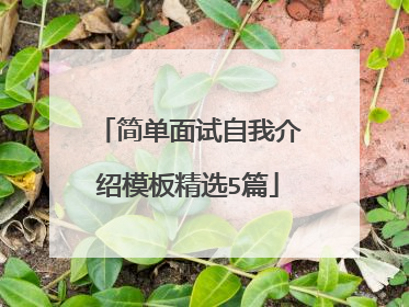 简单面试自我介绍模板精选5篇