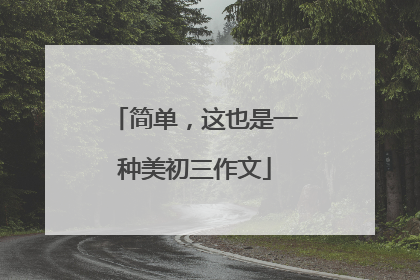 简单,这也是一种美初三作文