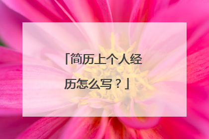 简历上个人经历怎么写？