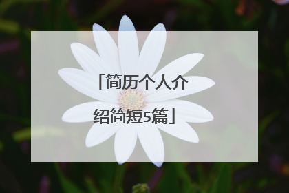 简历个人介绍简短5篇