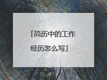 简历中的工作经历怎么写
