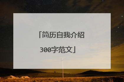 简历自我介绍300字范文