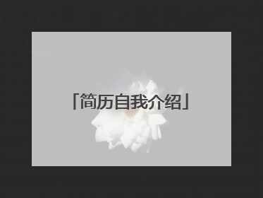 简历自我介绍