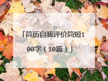 简历自我评价简短100字(10篇)