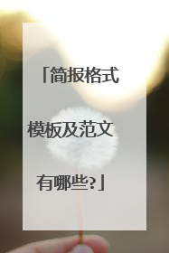 简报格式模板及范文有哪些?