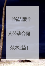 简洁版个人劳动合同范本3篇