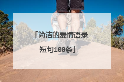 简洁的爱情语录短句100条