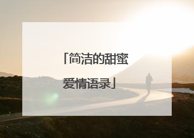 简洁的甜蜜爱情语录