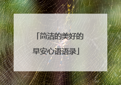 简洁的美好的早安心语语录