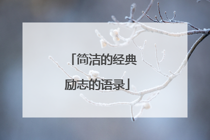 简洁的经典励志的语录