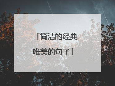 简洁的经典唯美的句子