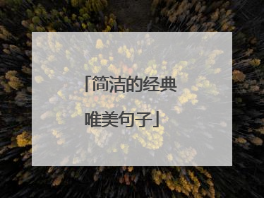 简洁的经典唯美句子
