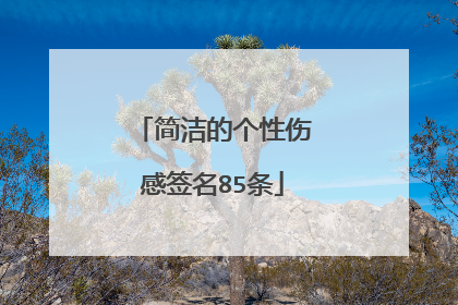 简洁的个性伤感签名85条