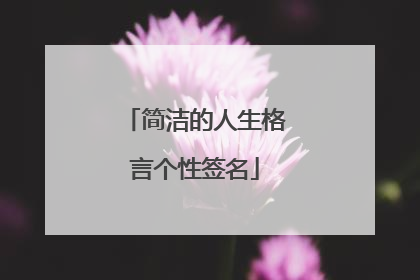 简洁的人生格言个性签名