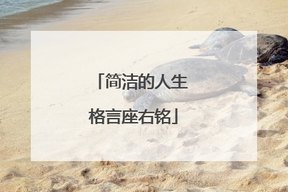 简洁的人生格言座右铭