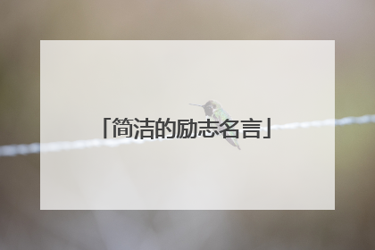 简洁的励志名言