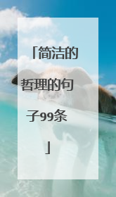 简洁的哲理的句子99条