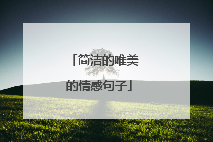 简洁的唯美的情感句子