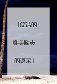 简洁的唯美励志的语录