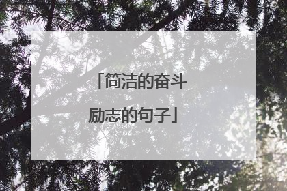 简洁的奋斗励志的句子