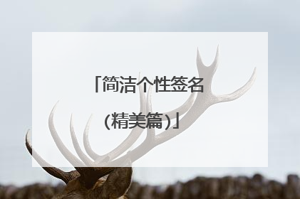 简洁个性签名(精美篇)