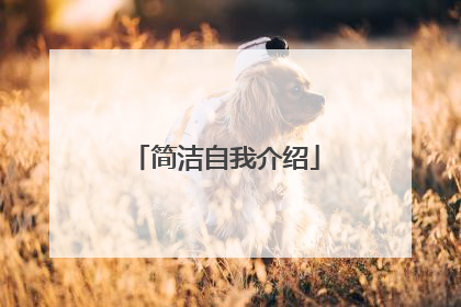 简洁自我介绍