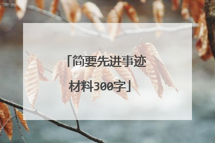 简要先进事迹材料300字