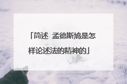 简述 孟德斯鸠是怎样论述法的精神的
