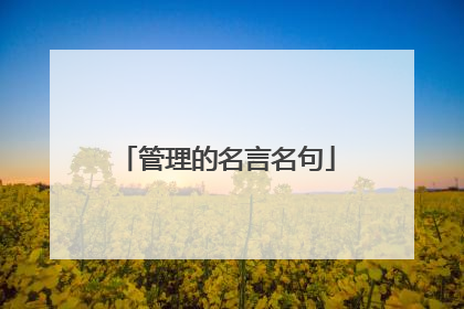 管理的名言名句