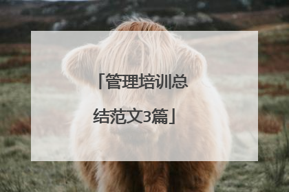 管理培训总结范文3篇