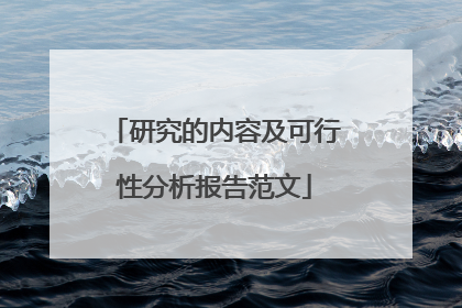 研究的内容及可行性分析报告范文