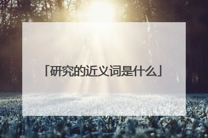 研究的近义词是什么