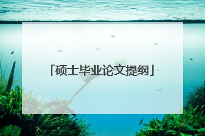 硕士毕业论文提纲