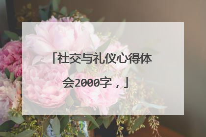 社交与礼仪心得体会2000字，