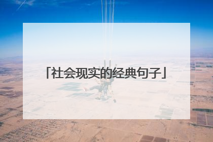 社会现实的经典句子