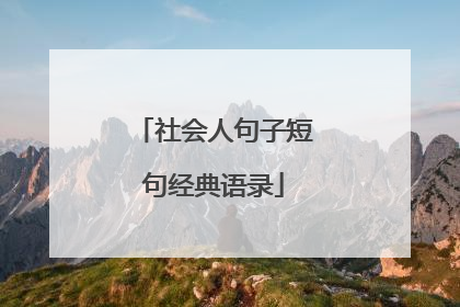社会人句子短句经典语录