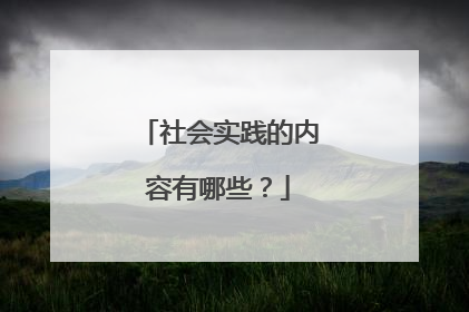社会实践的内容有哪些?